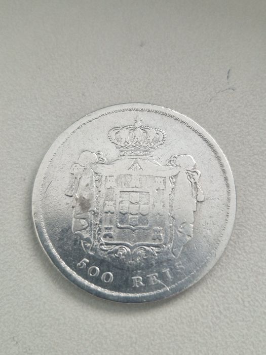 Moeda de prata 500 reis 1856 D. Pedro V