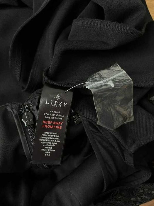 Lipsy London sukienka cekiny koronka czarna S 36 8 nowa