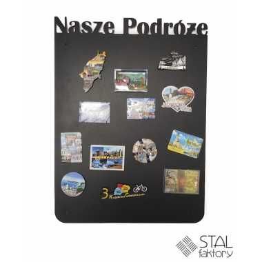 Tablica na magnesy 40x80cm Nasze Podróże Metalowa solidna 6kg