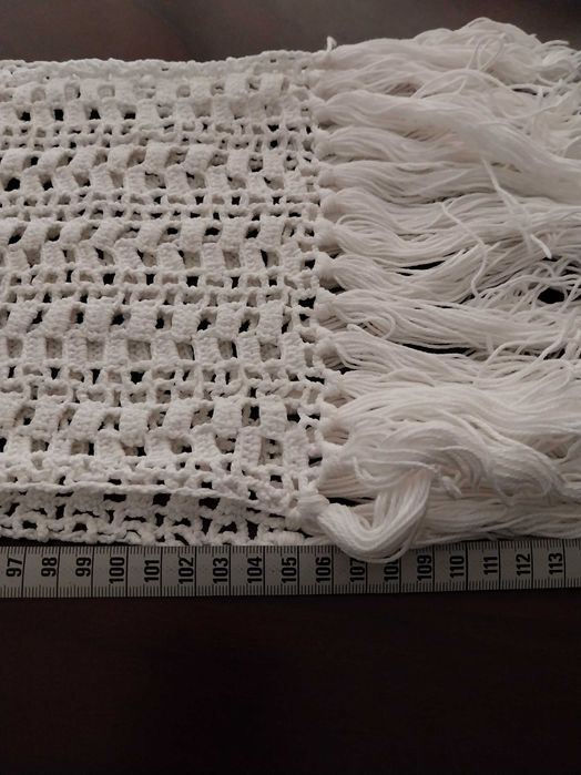 Caminho de mesa de croché, grande, vintage, retangular