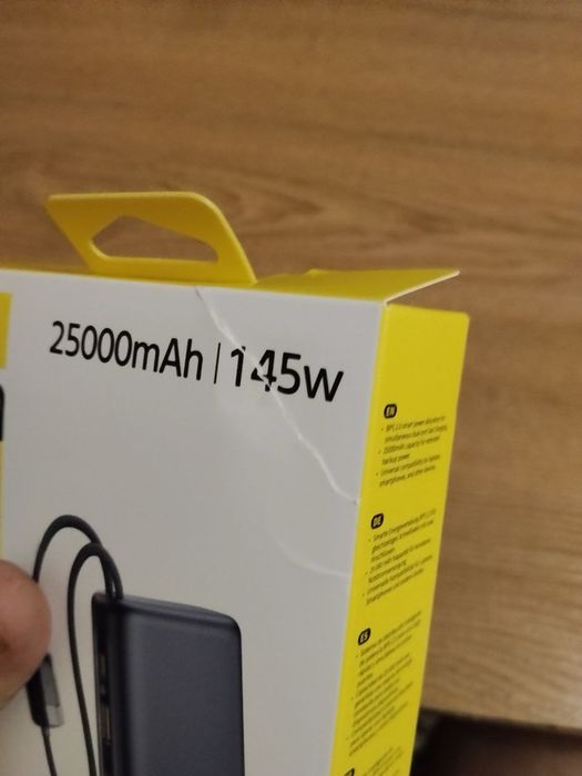 Power Bank Baseus 25000mAh 145W,  EnerFill FC41, для зарядки MacBook.