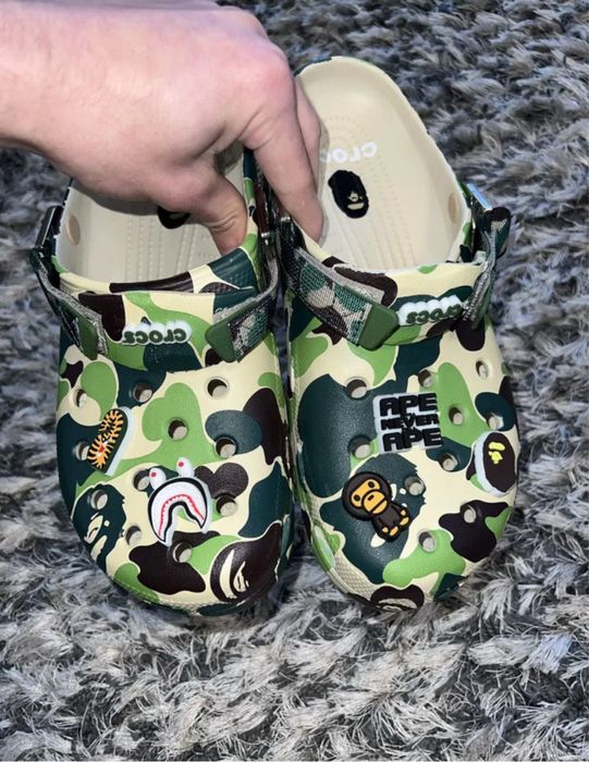 ‼️БЕЗ ПЕРЕДОПЛАТ‼️Тапки Crocs x Bape / Крокси/Тапочки/Бейп/Крокс