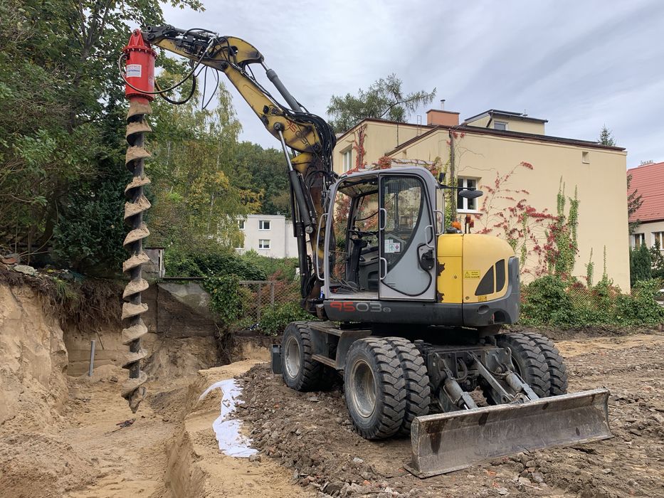 Usługi koparką, niwelacja, ścianka berlińska, wiertnica, berlinka