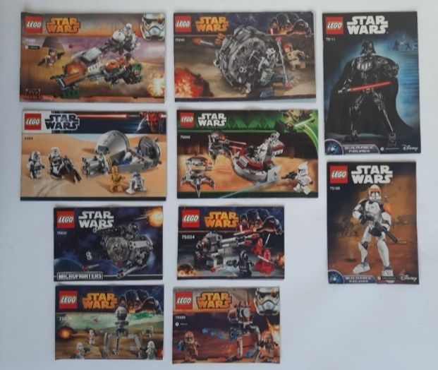 Продам лише інструкцї та упаковки Лего Lego Ninjago Bionicle Star wars