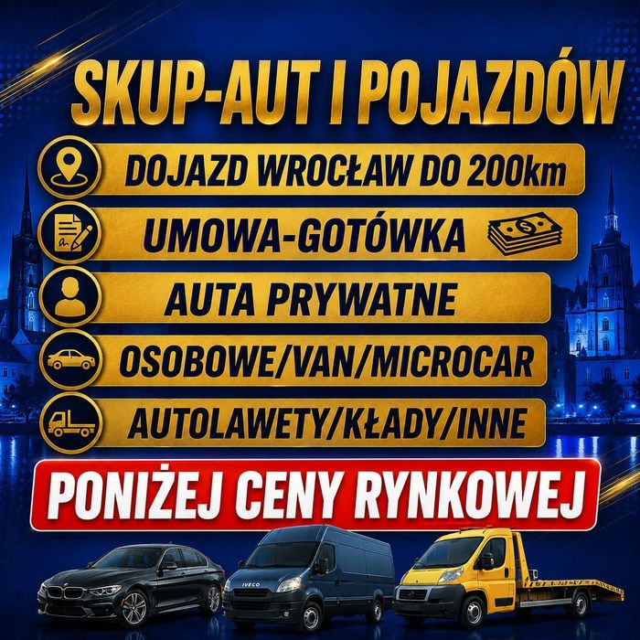 SKUP-AUT/Microkar/Suv/auto lawety/inne mechaniczne/WROCŁAW do 200km