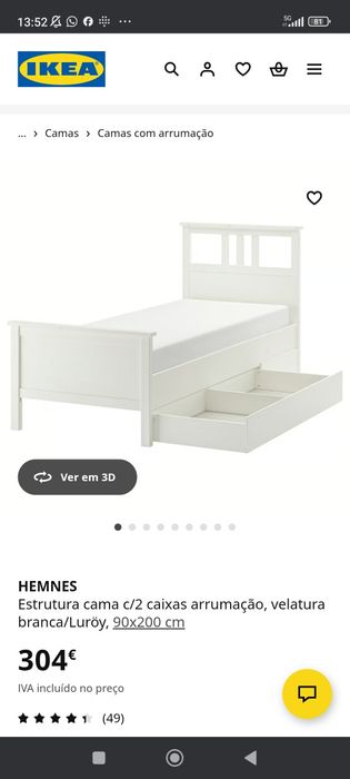Cama de solteiro HEMNES