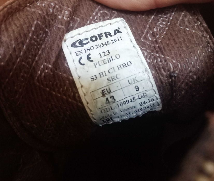 Спецвзуття Cofra розмір 43,для будівництва захист надійність для чоловіка хлопця на роботу