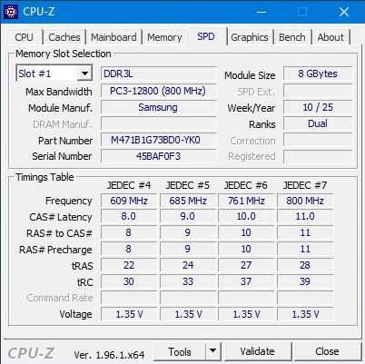 Pamięć Samsung DDR3L 8GB 1600MHz PC3L-12800S 1.35V CL11 M471B1G73BD0
