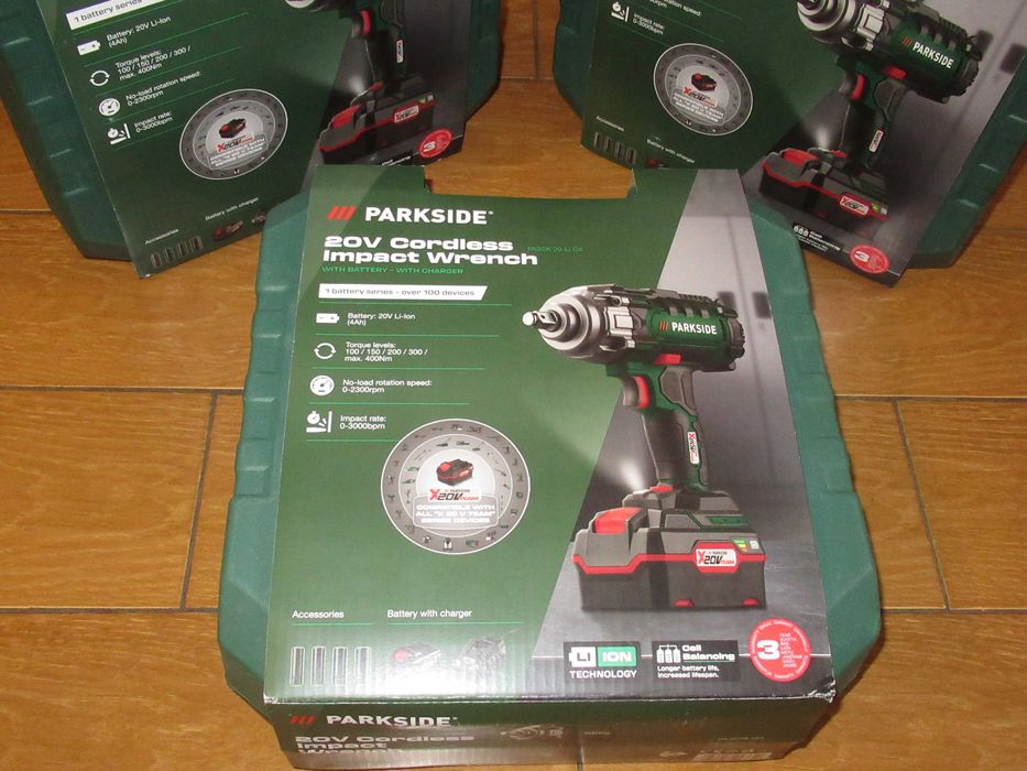 Гайковерт новий акум. ударний Parkside PASSK 20-Li C4 повний комплект 2025-06