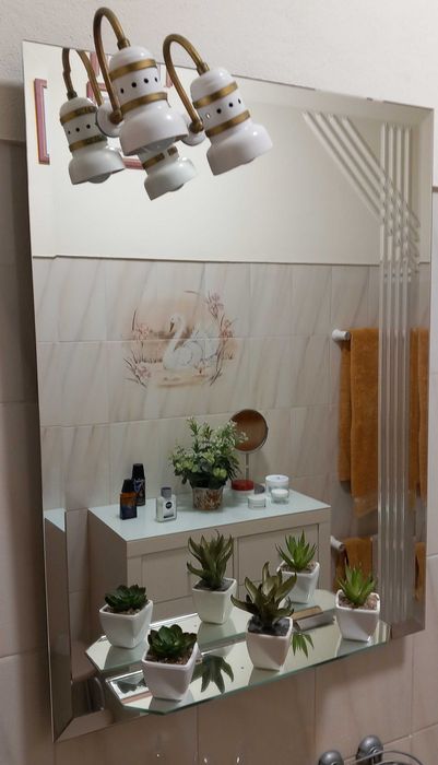 Espelho Casa Banho Vintage com Iluminação