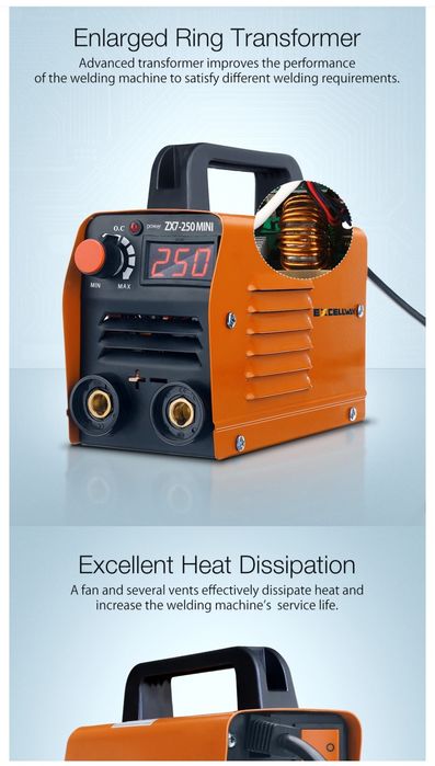 Máquina Soldar portátil Inverter 250A 220V   Display Digital MMA ARC