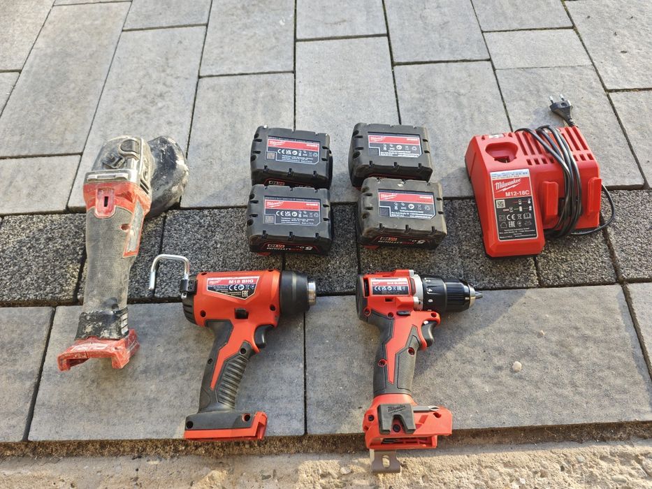 Milwaukee m18, wkrętarka, szlifierka opalarka