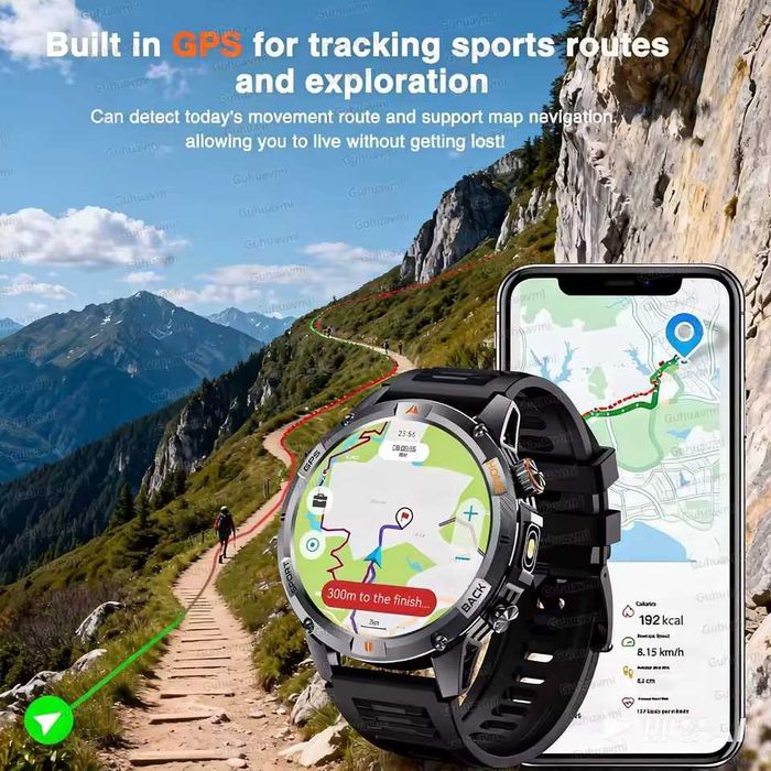 Смарт часы. VWAR YK15 PRO. GPS-офлаин. Compass.3D-меню.1000mAh.