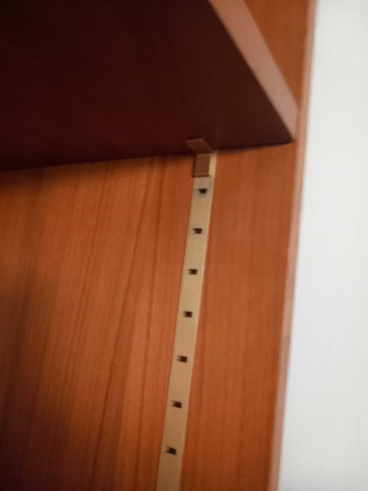 Estante com janela de vidro e armario de portas