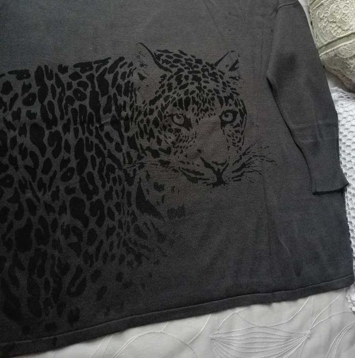 Succo j.Nowa Oversize Pantera tunika szara czarna bluzka sweter M L XL