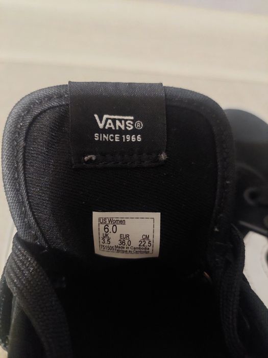 Trampki Vans 36 buty klasyczne czarne białe