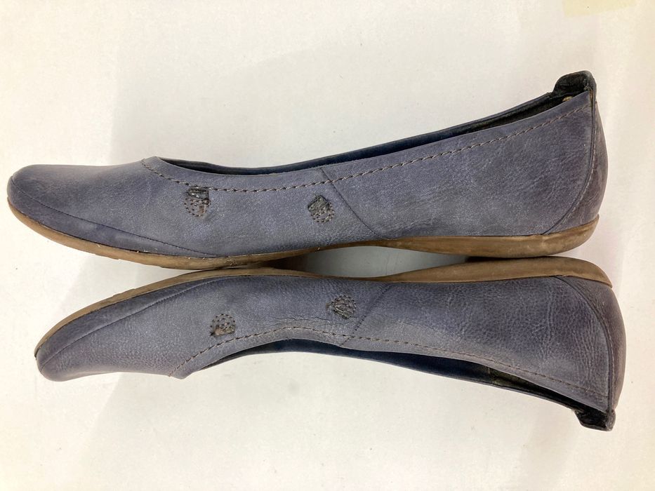 Baleriny Tamaris niebieskie klasyczne skóra rozmiar 42