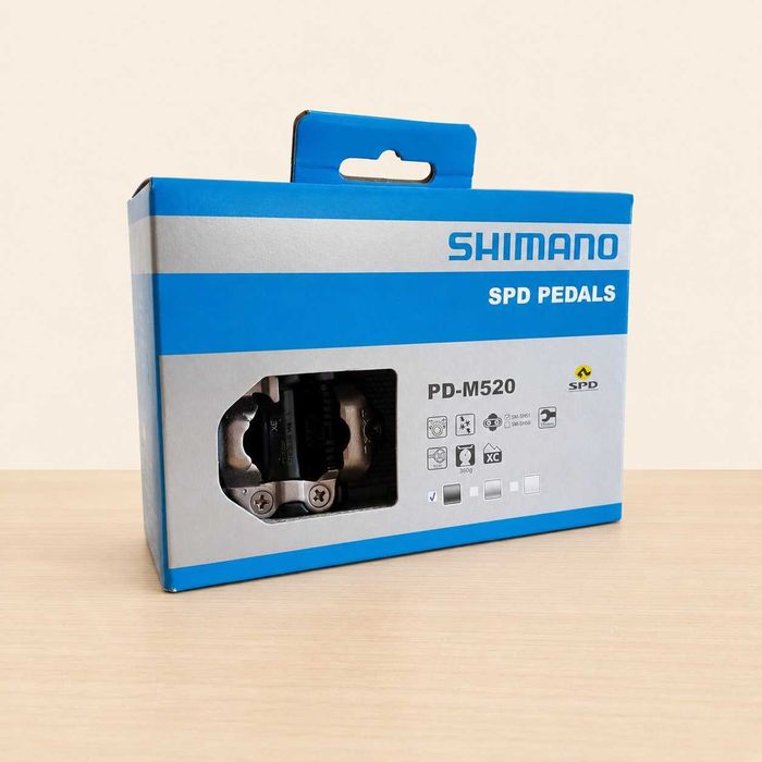 Pedais Shimano PD-M520 SPD Preto 1 Par EPDM520L