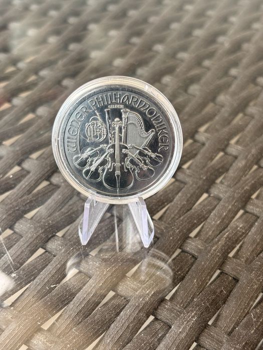 Срібна монета 999,9 проби, 1 oz Antigue Finish Black Filarmonik