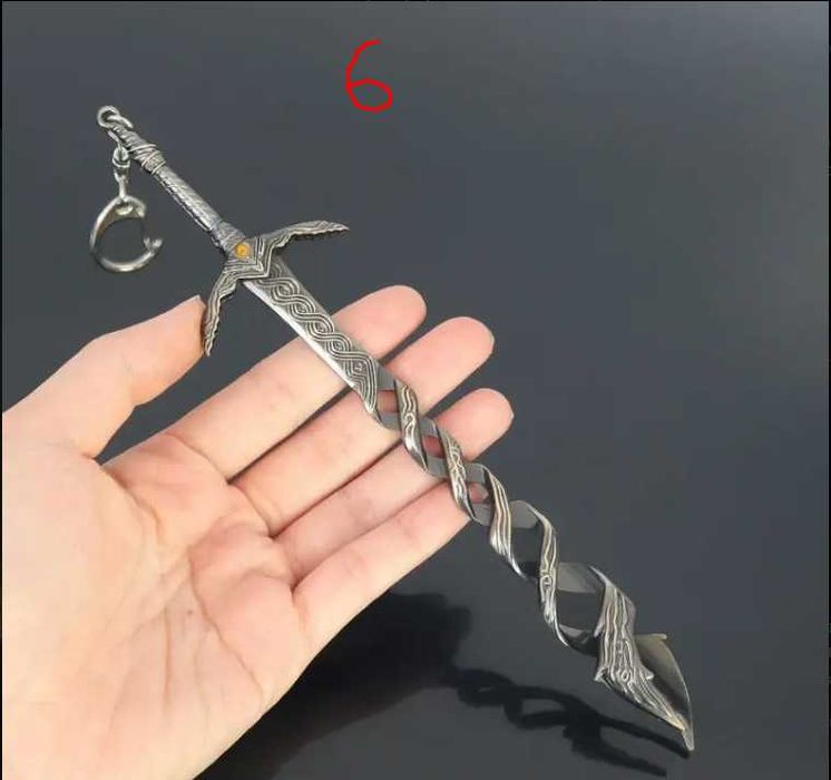 Mini Katanas de decoração/chaveiros de Metal (23-25CM)