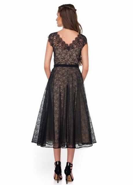 Платья. Комбінована кежуал плаття, сукня кльош GENEVIE з малюнком.