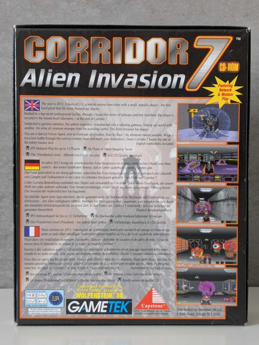 Corridor 7 Alien Invasion gra BIG BOX PC EN silnik Wolfenstein 3D 1994