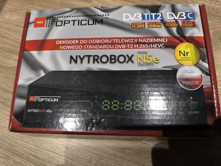 Nowy dekoder DVB-T2 Opticum Nytrobox NSe (HEVC / H.265) – nieużywany