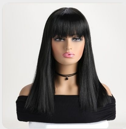 Peruka czarna długie proste gęste włosy