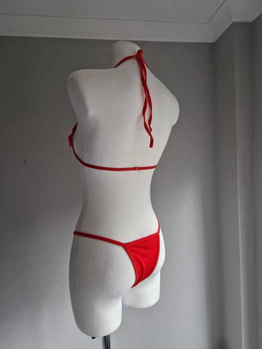 Seksowna bielizna czerwona w z kokardkami L