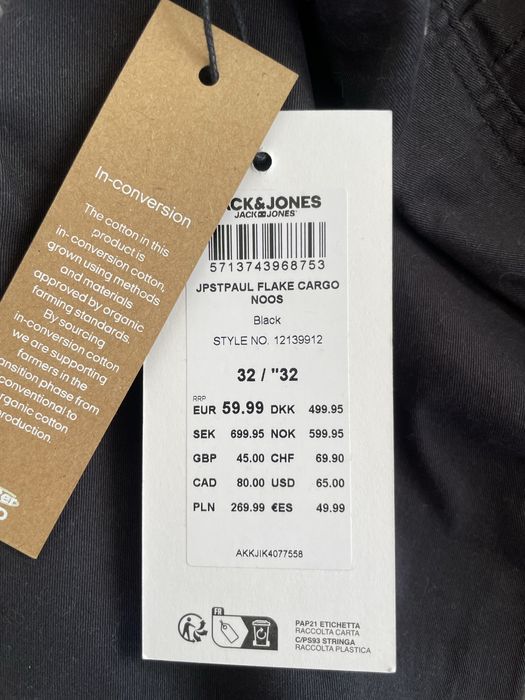 Нові штани JACK& JONES JPSTPAUL FLAKE CARGO 32/32 розмір