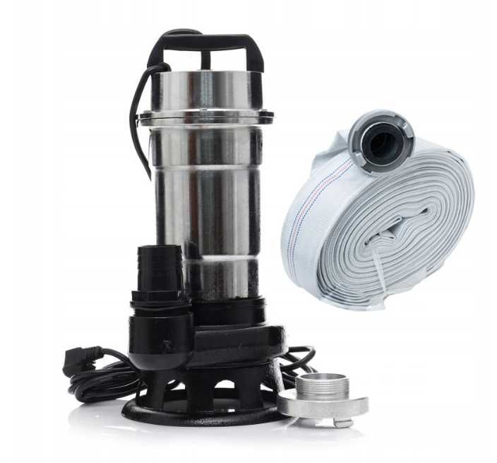 POMPA ZATAPIALNA Do Szamba Wody Brudnej NIKIEL 3950W Z Wężem 20M 2cale