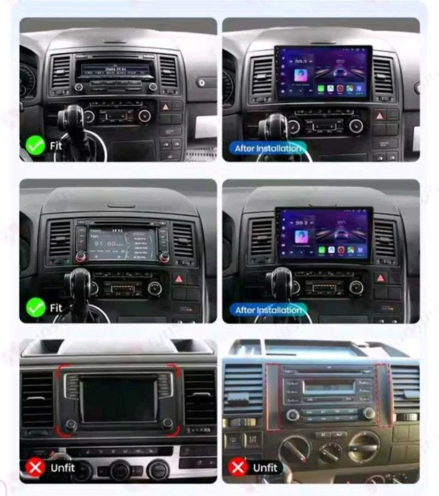 Rádio Android para Volkswagen Multivan T5 / Transporter 9" 2/32GB Carplay (novo)