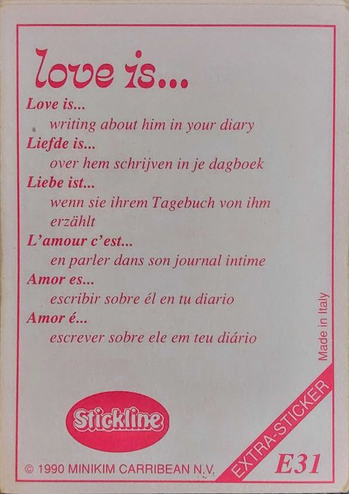 Cromos autocolantes da coleção "O Amor é"