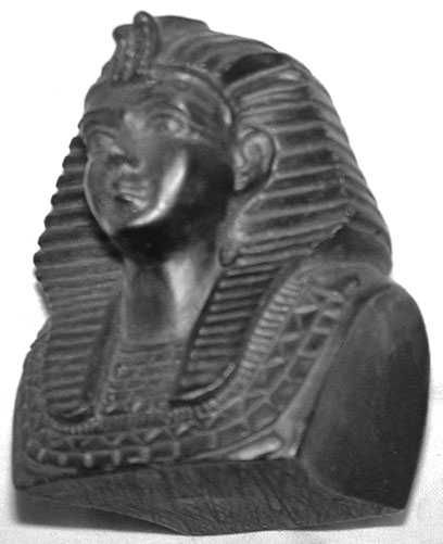 Czarny Kobalt Kolekcjonerska Figurka Egipski Faraon Popiersie Ceramika