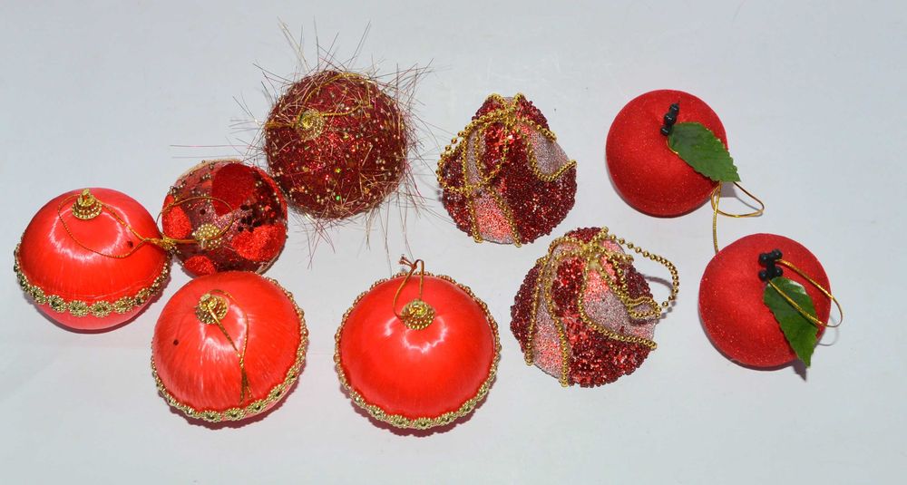 Zestaw Bezpiecznych Ozdób Choinkowych Burgund 9 sztuk