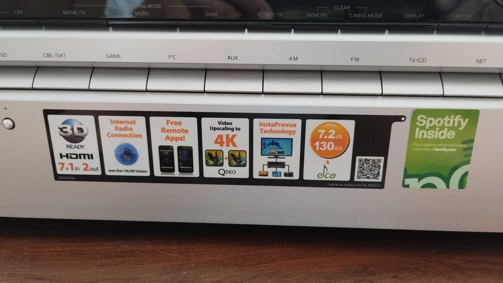 amplituner ONKYO TX-NR 515 radio internetowe, spotify, kino domowe 7.1