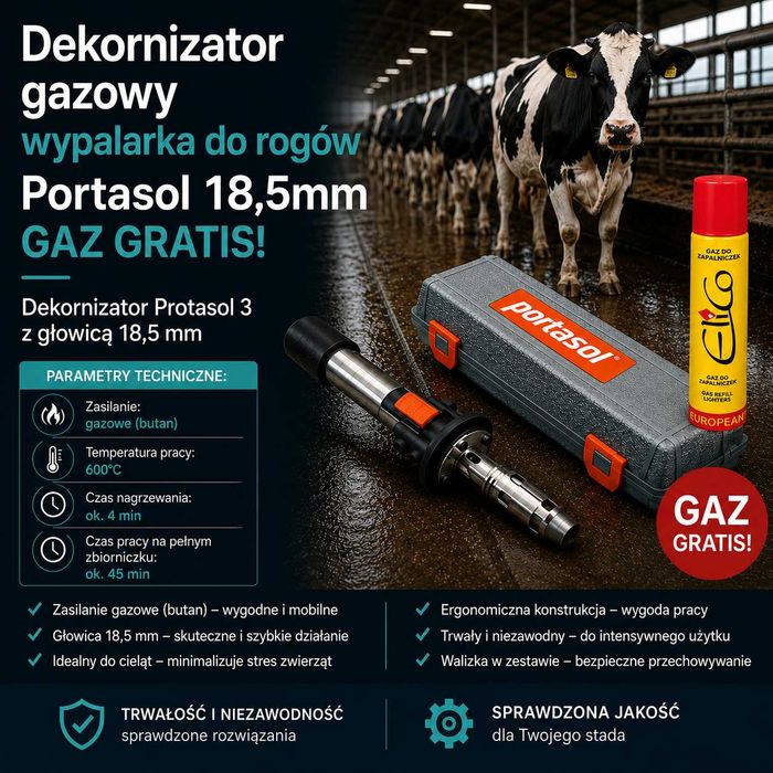 Dekornizator wypalarka do rogów gazowy 18,5 cm głowica PROTASOL