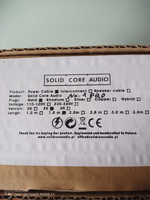 Kabel zasilający Solid Core Audio