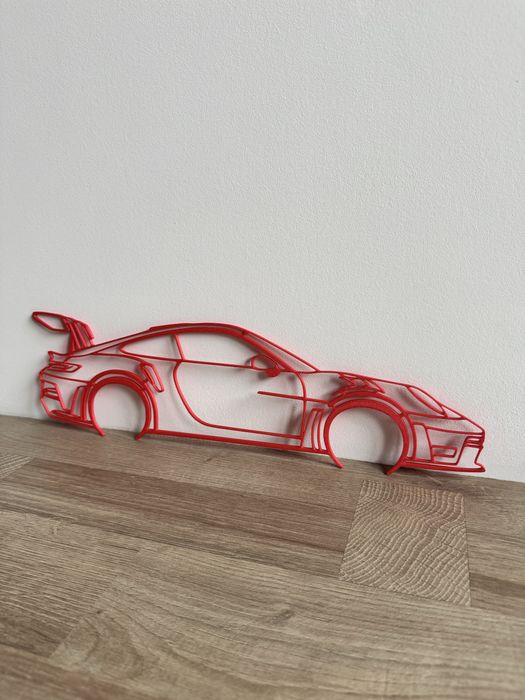 Porsche 911 GT3 RS Dekoracja Ścienna Sylwetka Samochodu Ozdoba