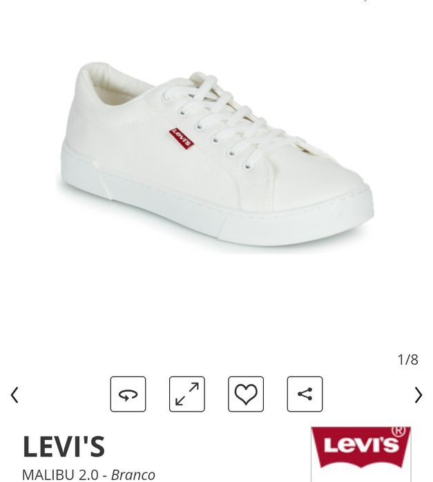 Tênis brancos Levi's novos