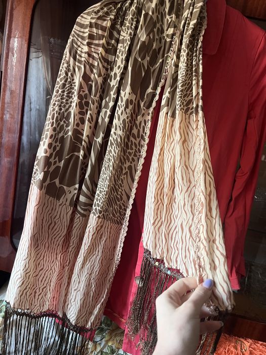 Пальто красное весна/осень и шарф женский