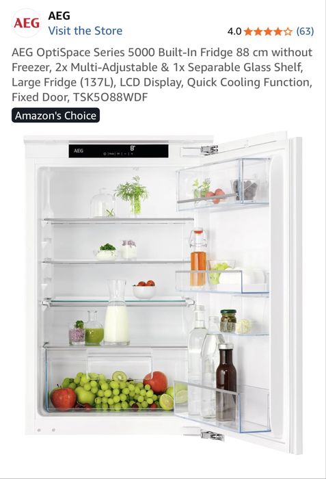 Вбудований холодильник AEG OptiSpace Series 5000