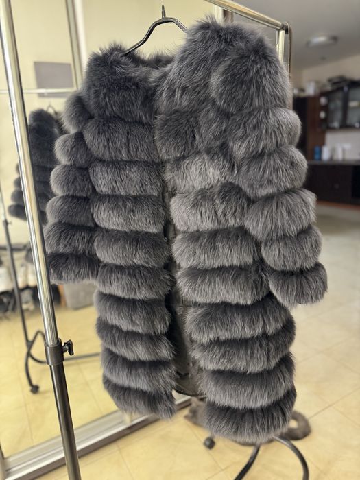 Меховая шуба песец шубка писец песцовая жилетка трансформер соболь