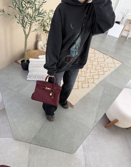 Сумка Hermes Birkin 30 Burgundy бургунді