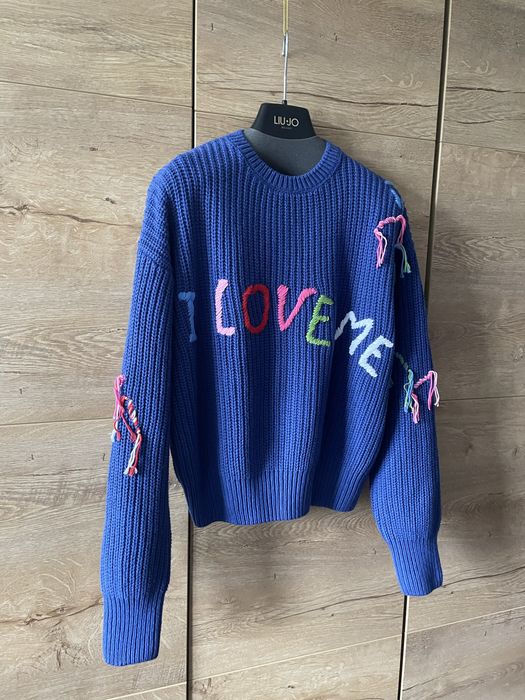 Damski sweter z bawełny z trokami  marki Desigual .