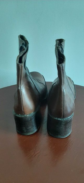 Brązowe botki skórzane Divina 36/37 Made in Spain