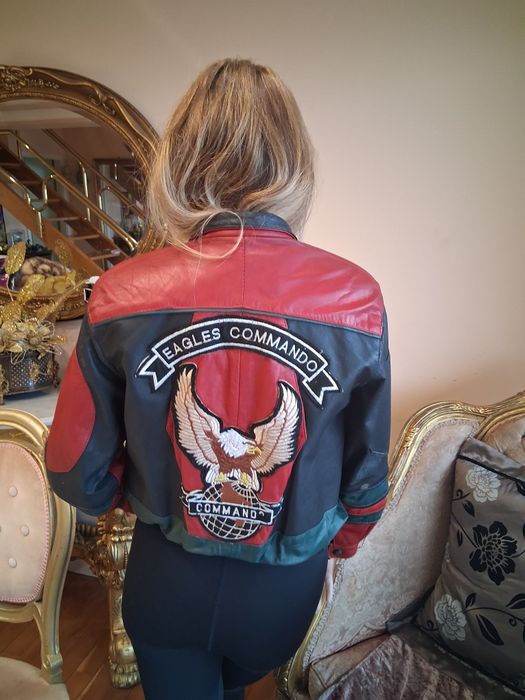 Blusão motard em pele genuina