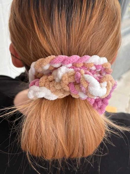 Duża gumka scrunchie handmade