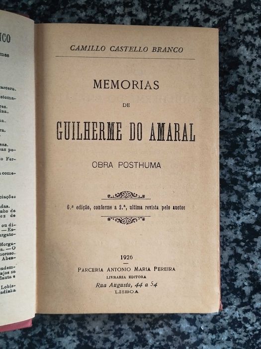 Livros Antigos de Camilo Castelo Branco