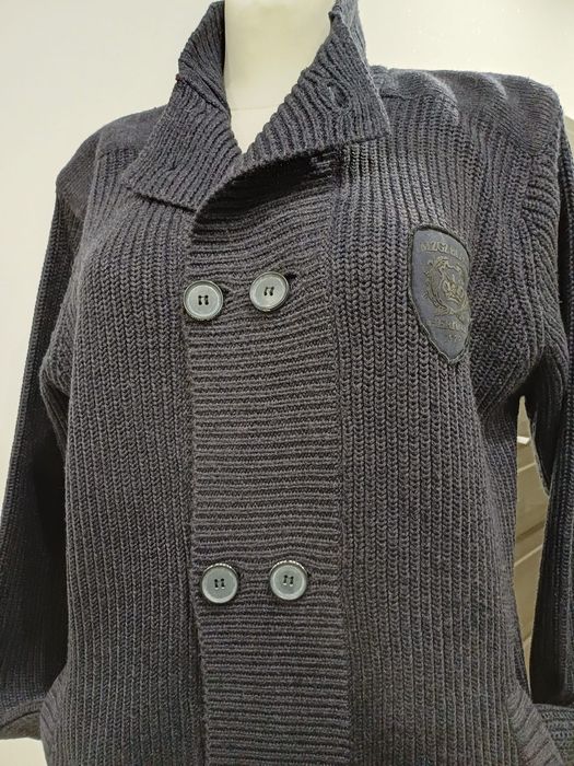 Męski sweterek dwurzędowe guziki Premium MZGZ Black rozm 2XL.